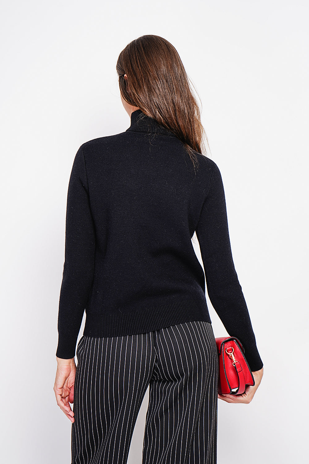 Pull col roulé fourré thermique – Noir – Assuili