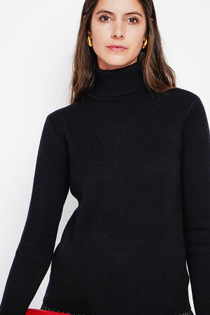 Winter thermal fur collar sweater with long sleeves