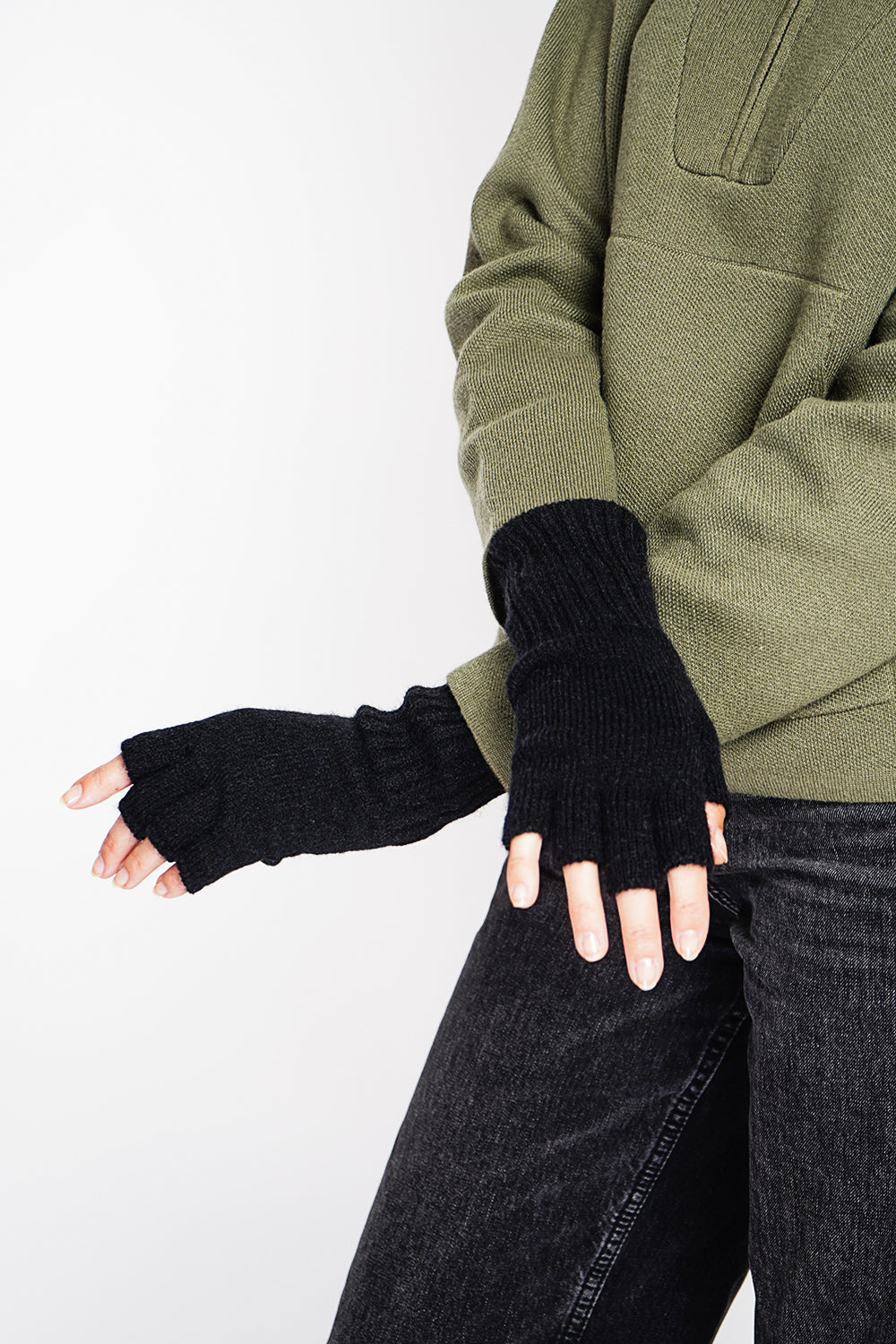 Mitaines en maille mixtes – Noir – Assuili