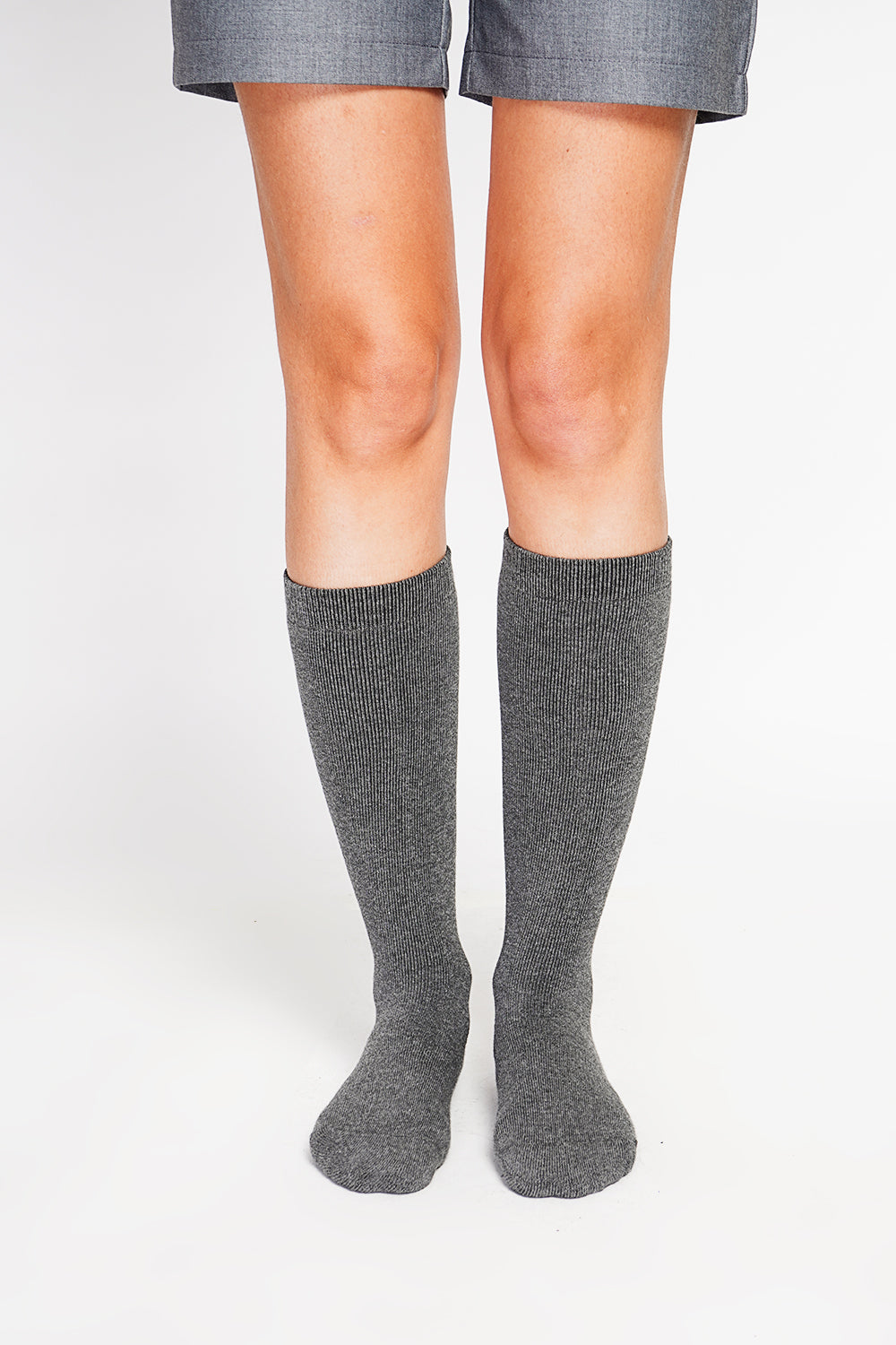 Chaussettes très hautes fourrées thermiques – Gris foncé – Assuili