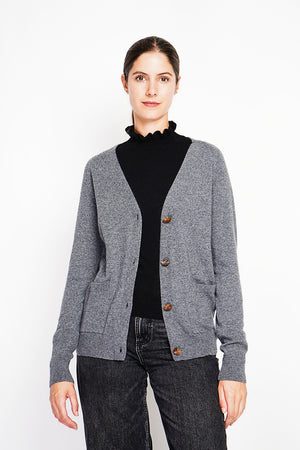 Fancy buttoned v-neck oversized fit vest with long sleeve pockets
