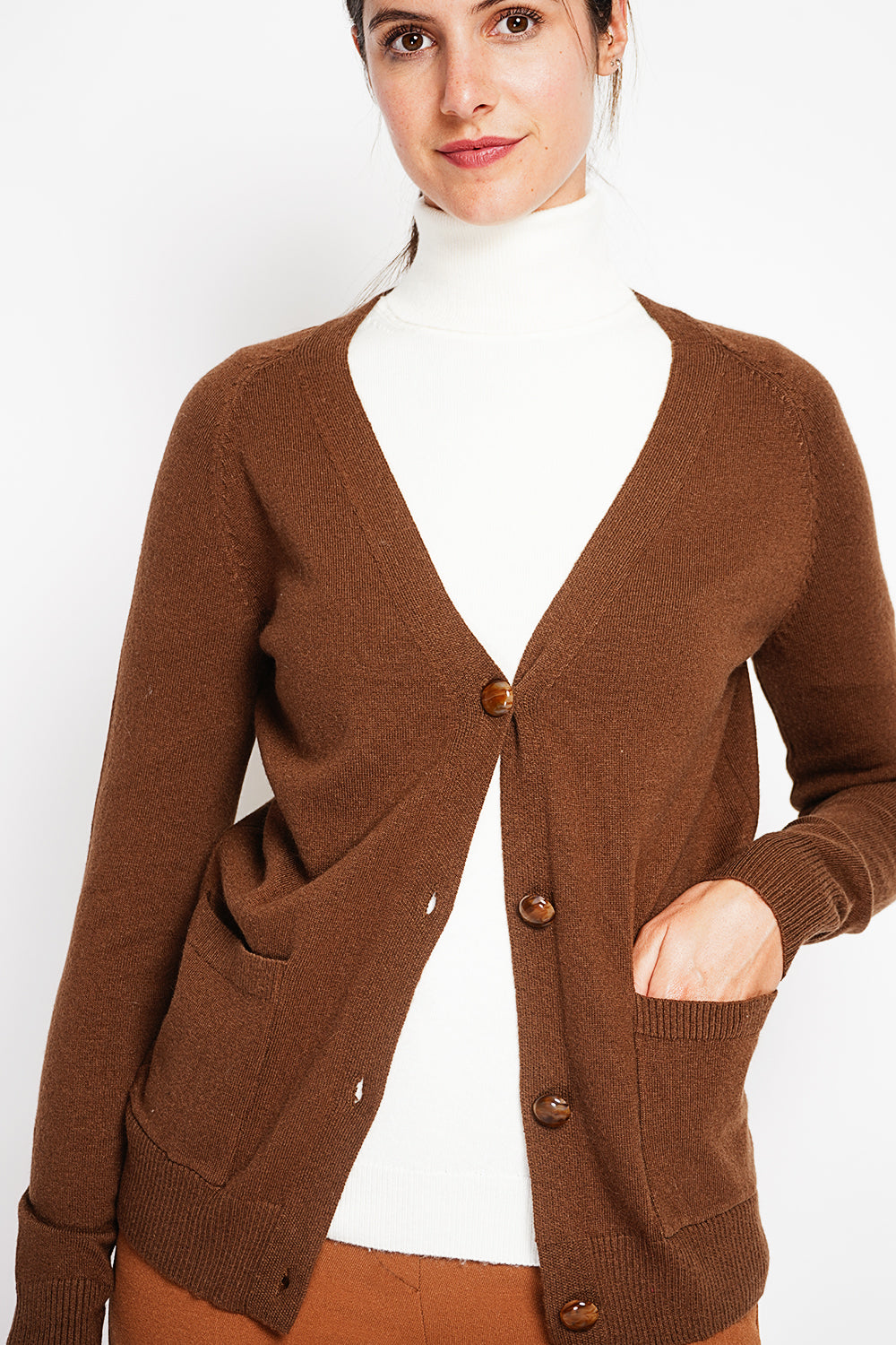 Fancy buttoned v-neck oversized fit vest with long sleeve pockets