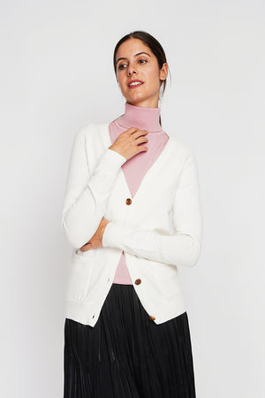 Fancy buttoned v-neck oversized fit vest with long sleeve pockets