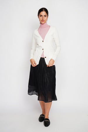 Fancy buttoned v-neck oversized fit vest with long sleeve pockets