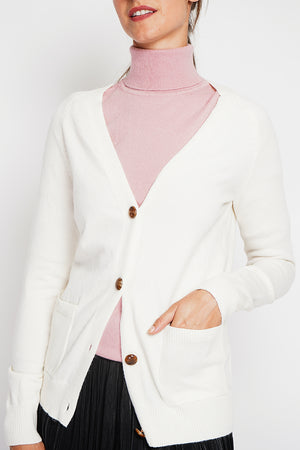 Fancy buttoned v-neck oversized fit vest with long sleeve pockets