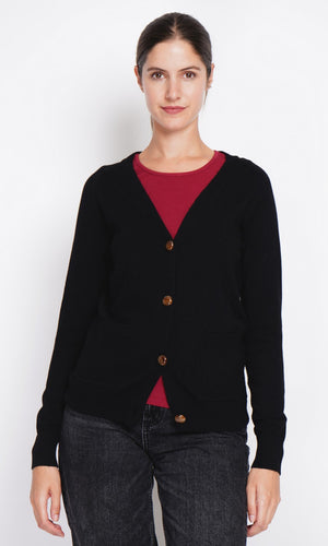 Fancy buttoned v-neck oversized fit vest with long sleeve pockets