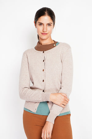 Fancy buttoned crew neck vest with long sleeves