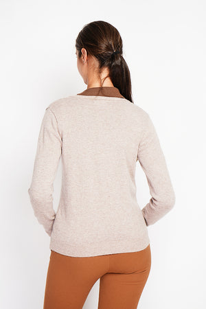 Fancy buttoned crew neck vest with long sleeves