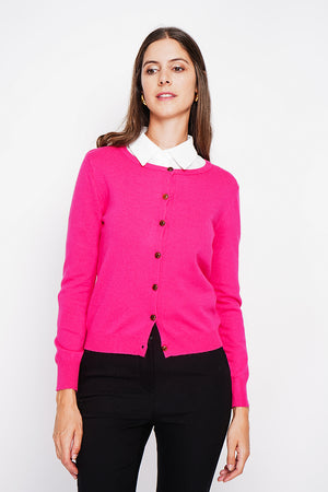 Fancy buttoned crew neck vest with long sleeves