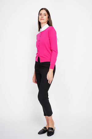 Fancy buttoned crew neck vest with long sleeves