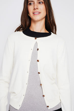 Fancy buttoned crew neck vest with long sleeves