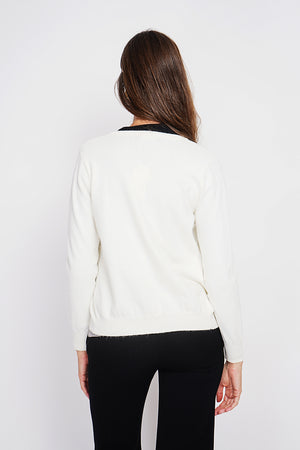 Fancy buttoned crew neck vest with long sleeves