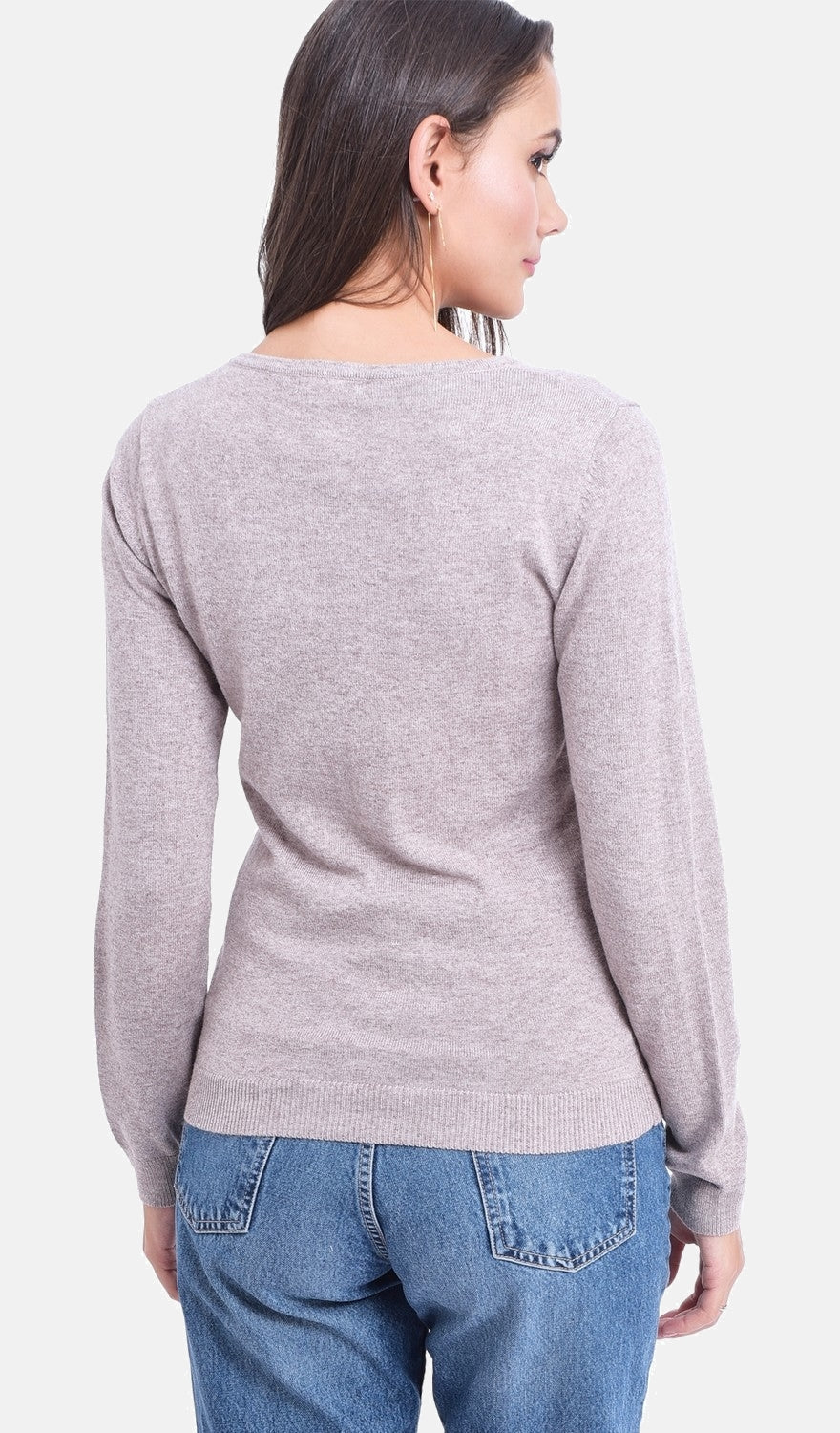 Pull col V classique 2 fils – Désert – Assuili