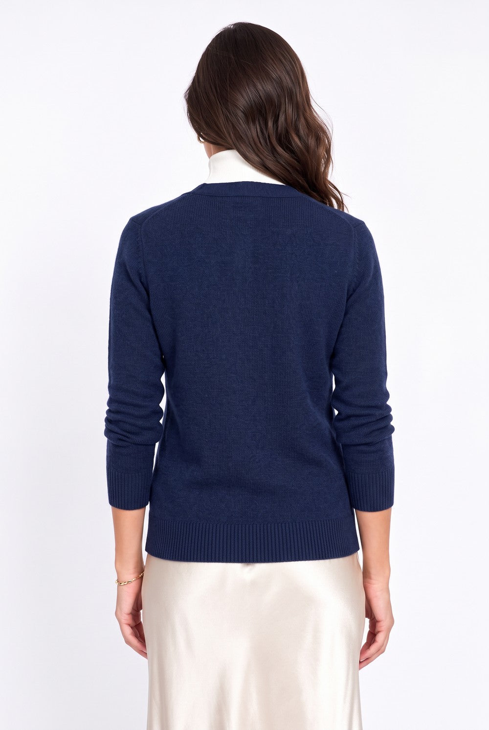 Gilet long oversize à poches – Bleu nuit – Assuili