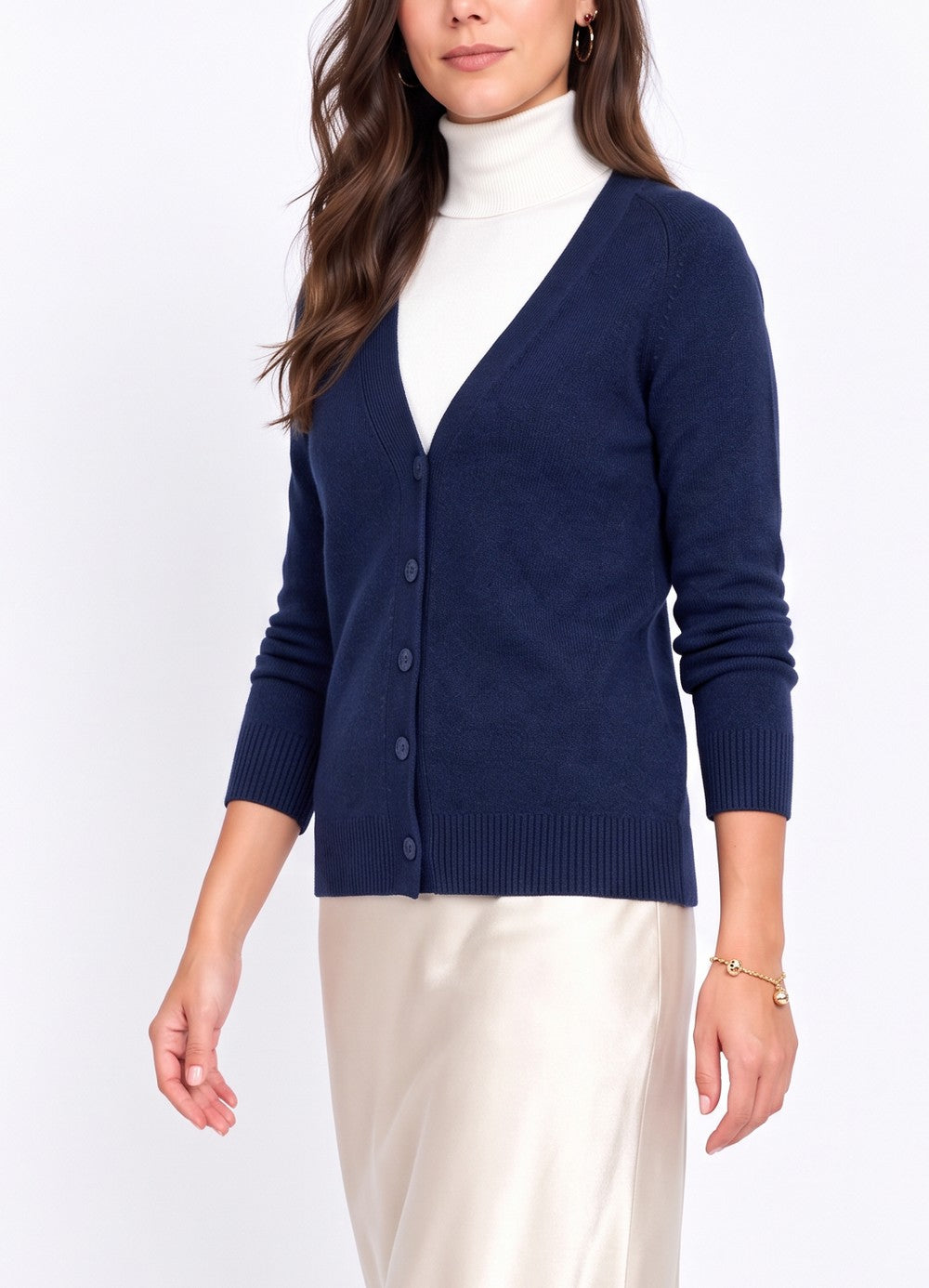 Gilet long oversize à poches – Bleu nuit – Assuili