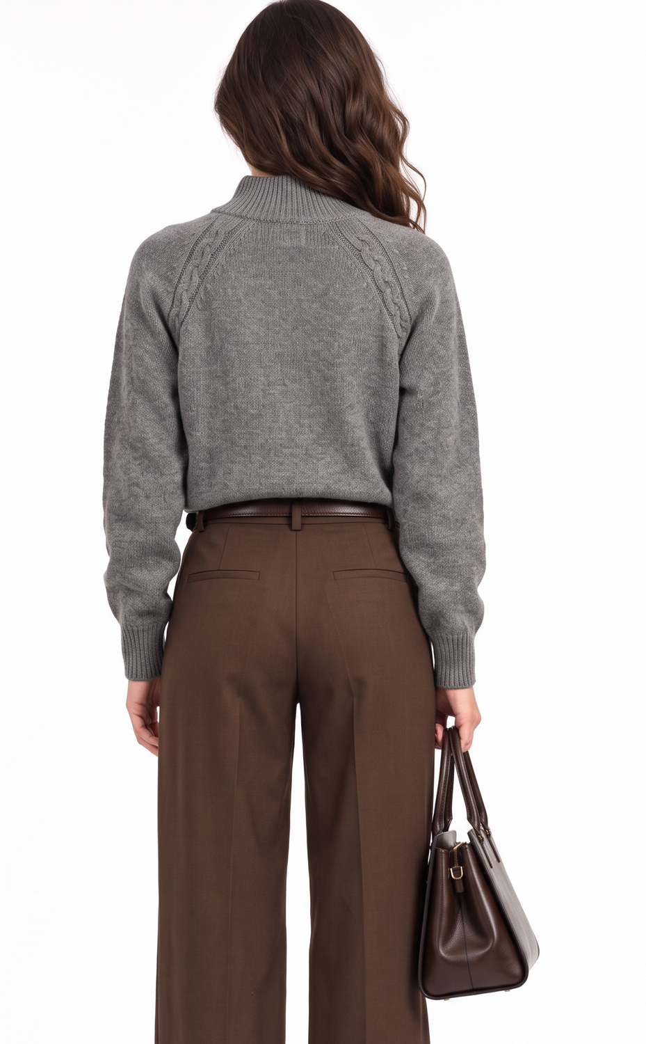 Pull col montant torsadé 4 fils – Gris – Assuili