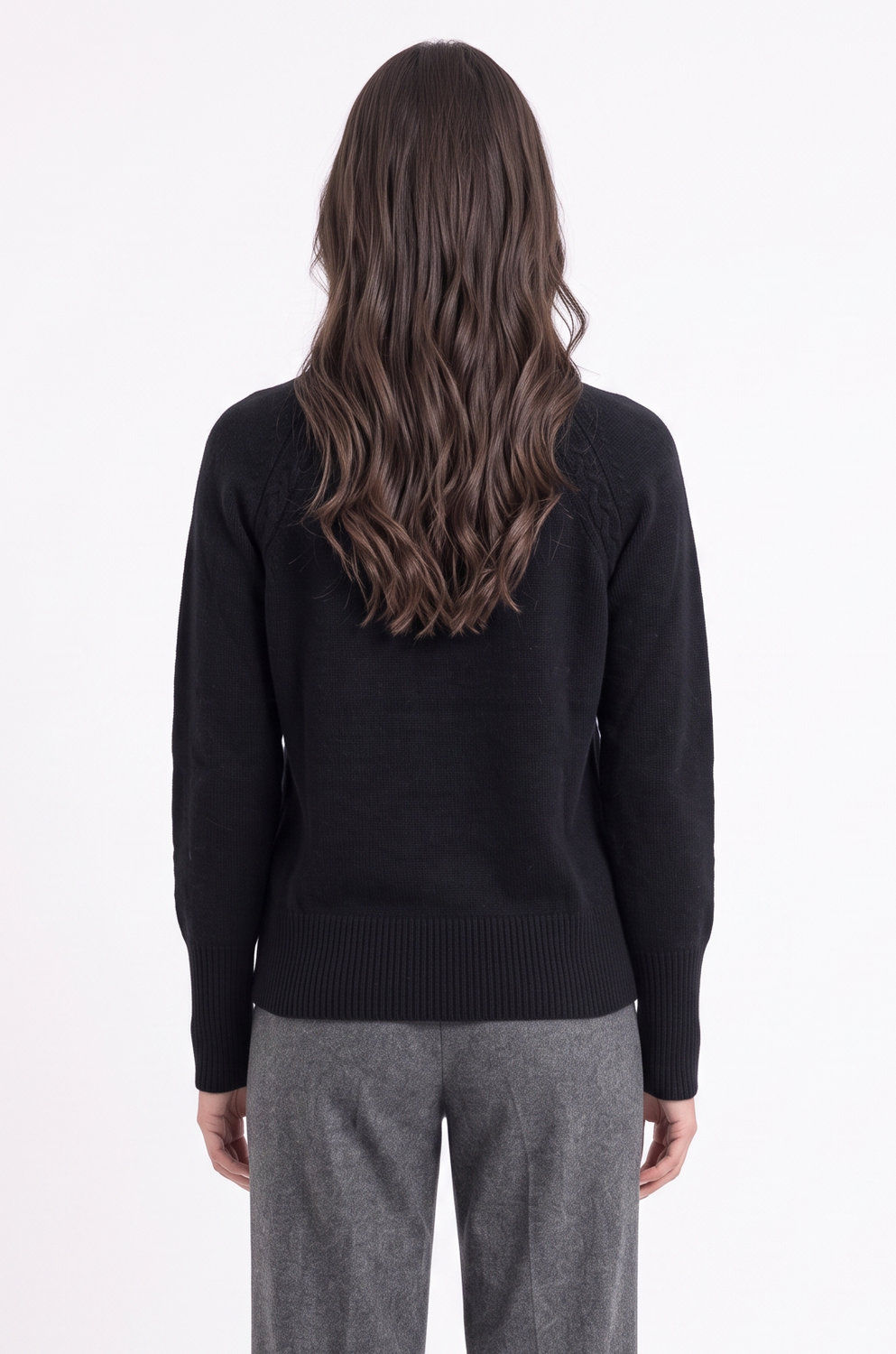 Pull col montant torsadé 4 fils – Noir – Assuili
