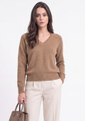 Pull col V manches raglan – Camel – Assuili