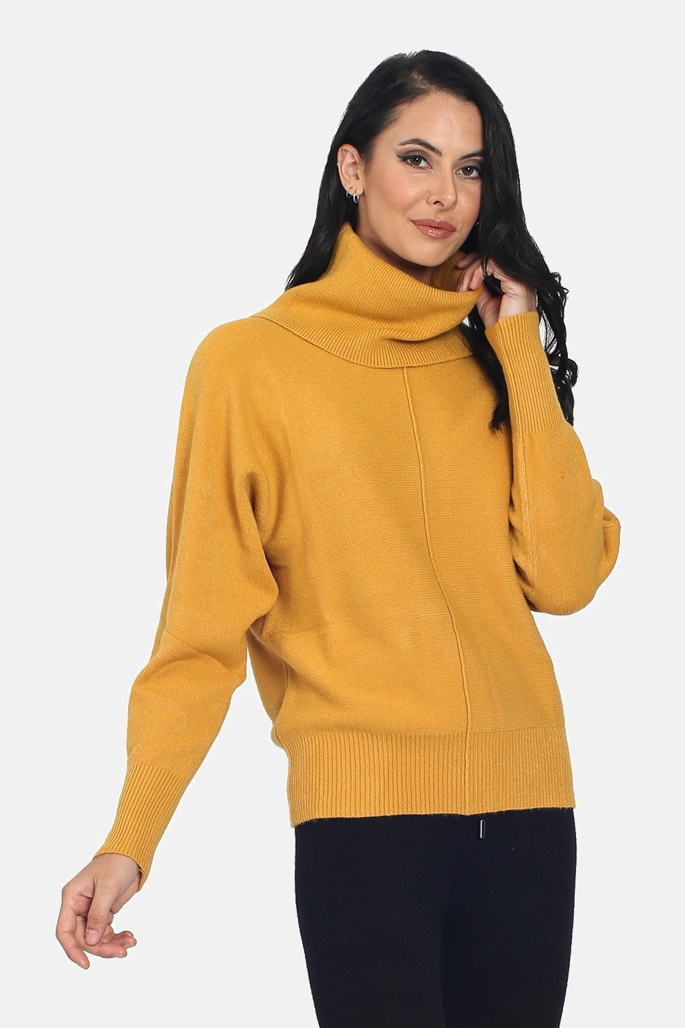 Ball Collar Sweater, Batwing Sleeves in 4 threads
