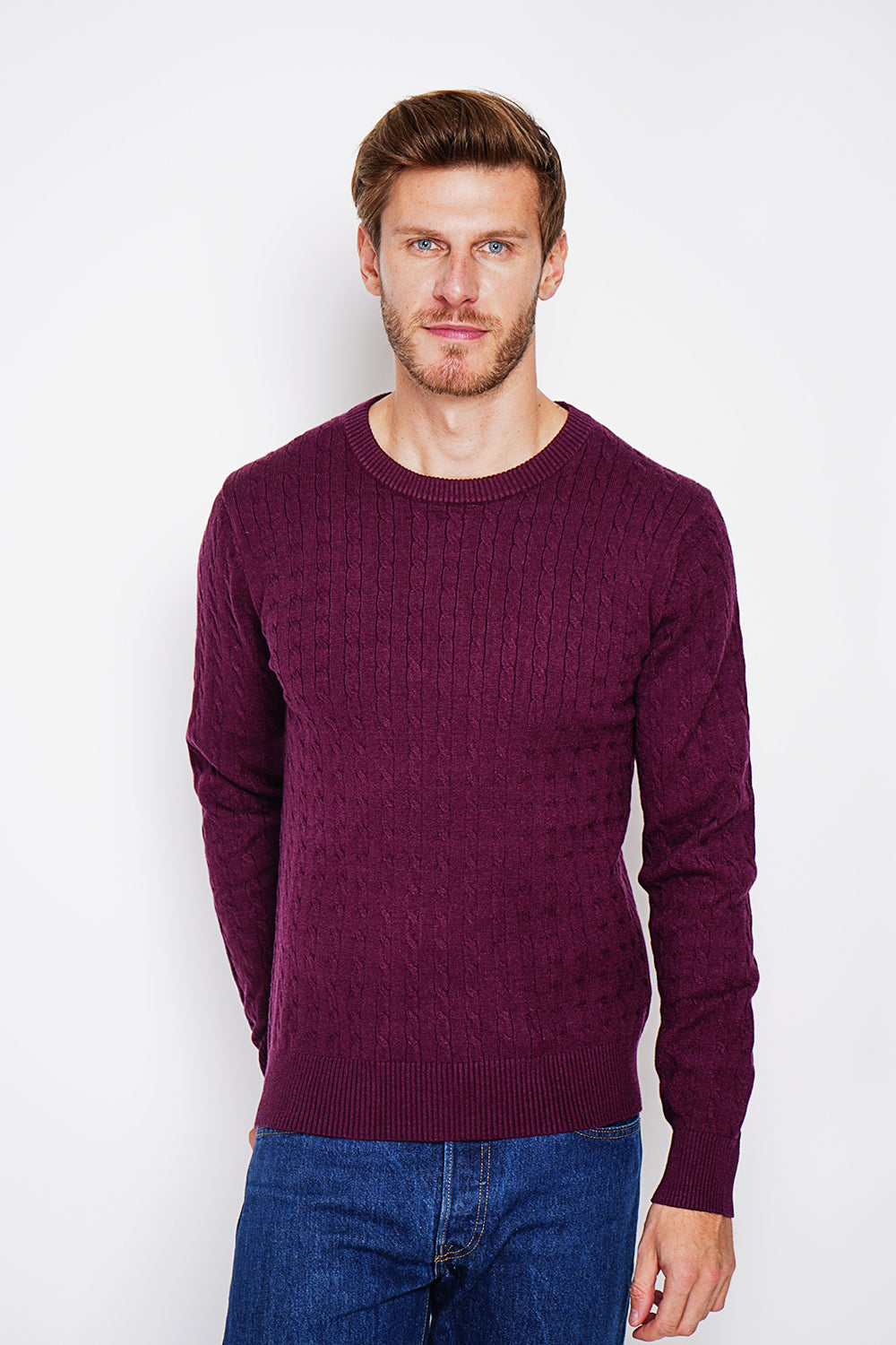 Long Sleeve Twisted Crew Neck Sweater