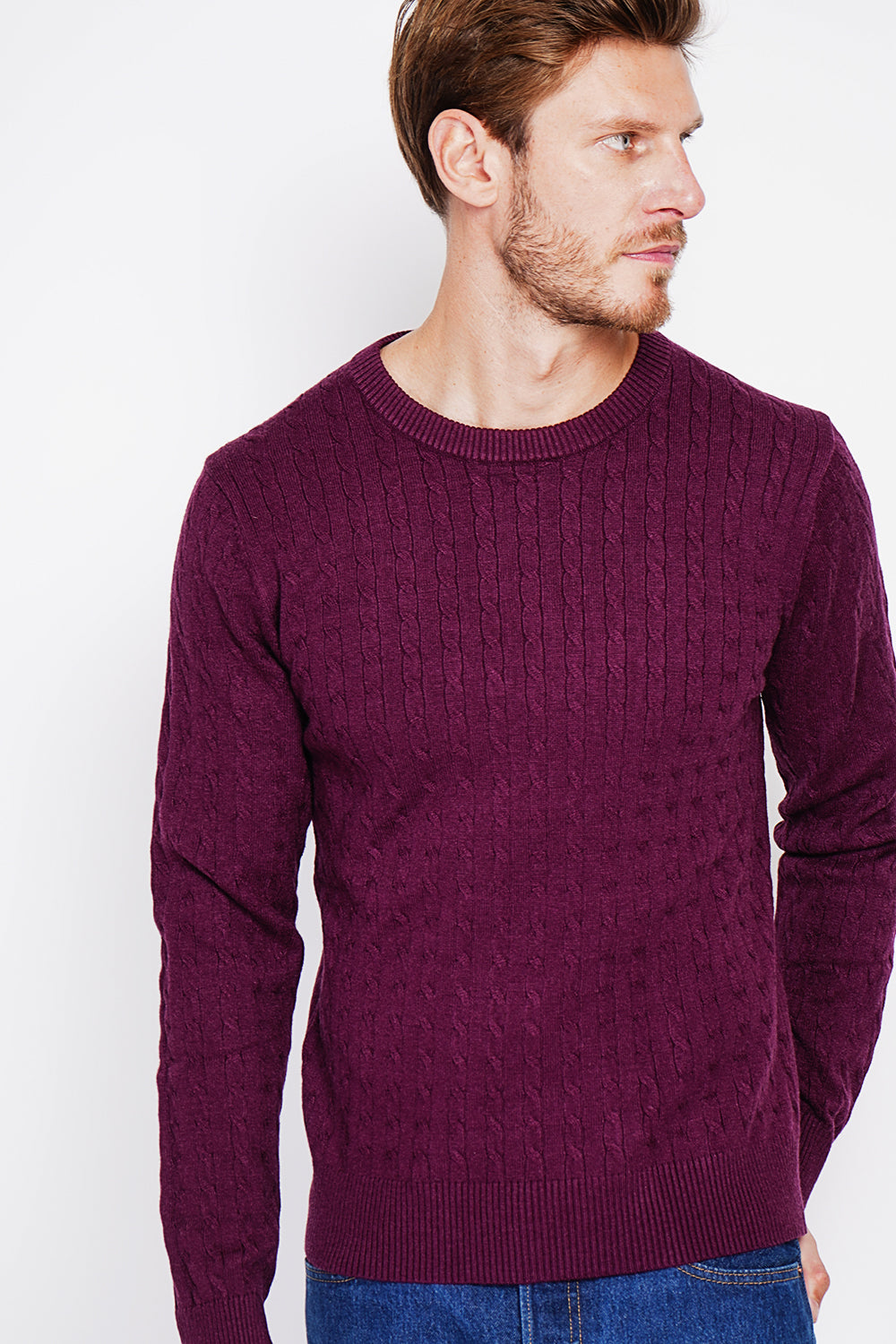 Long Sleeve Twisted Crew Neck Sweater