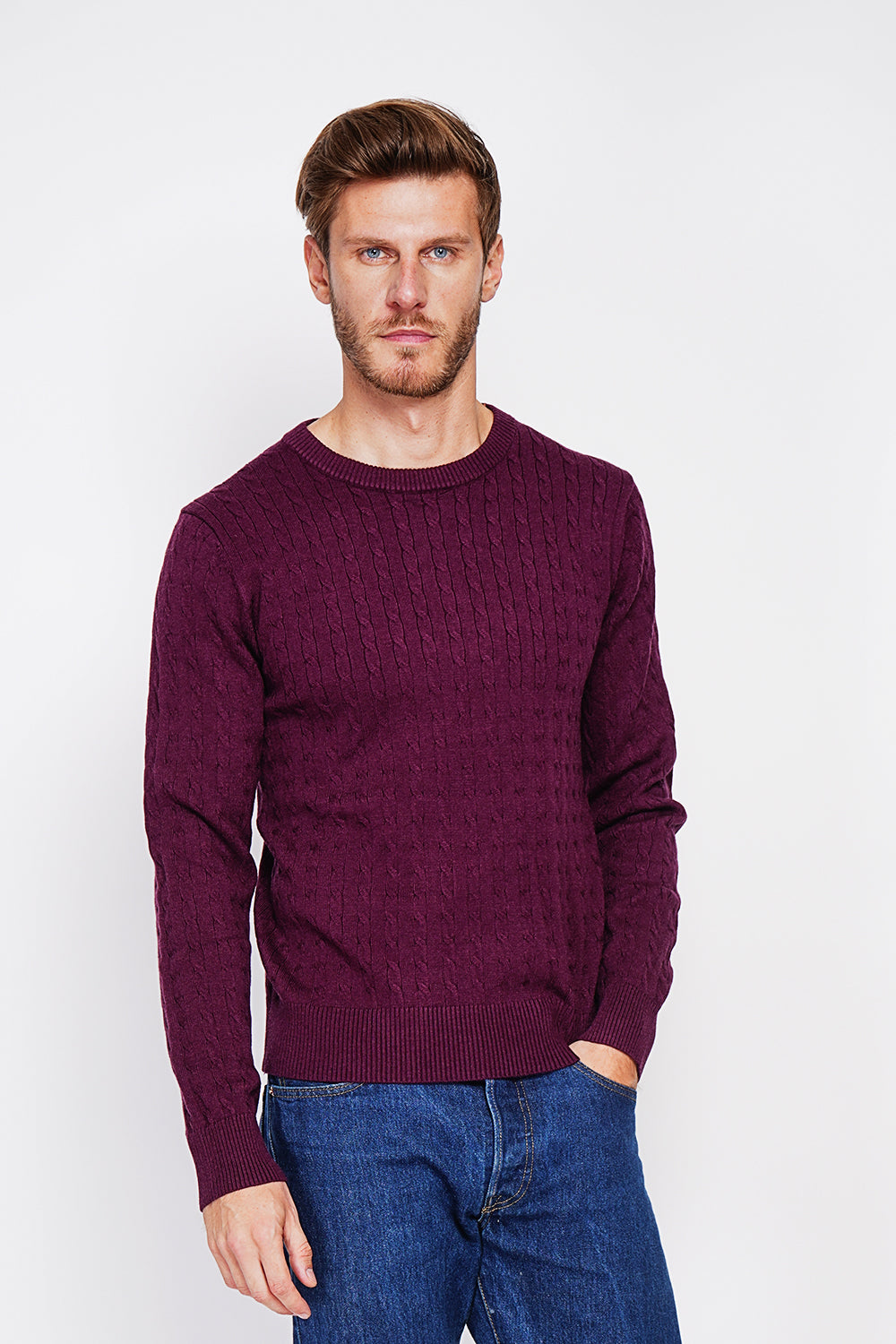 Long Sleeve Twisted Crew Neck Sweater