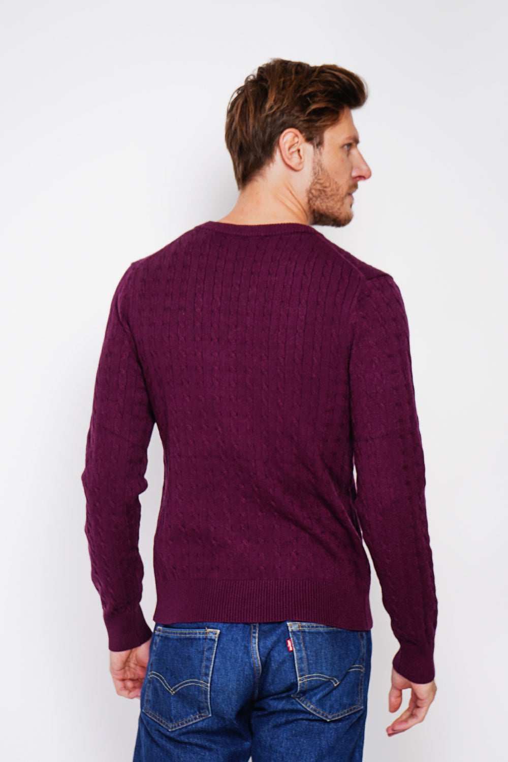 Long Sleeve Twisted Crew Neck Sweater