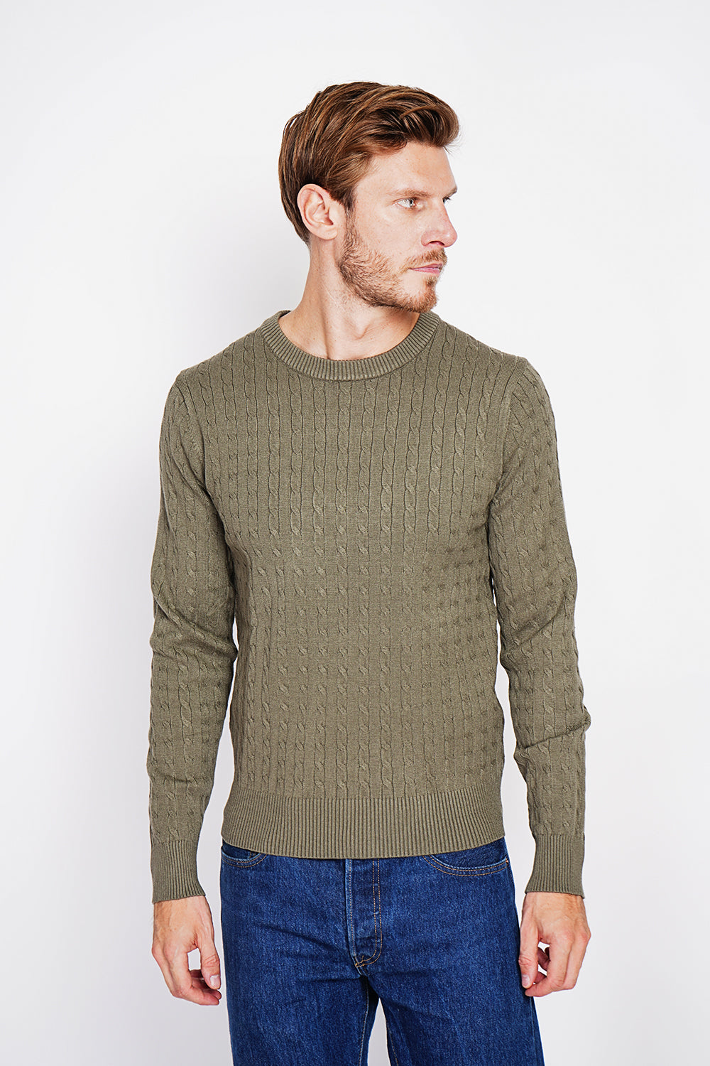 Long Sleeve Twisted Crew Neck Sweater