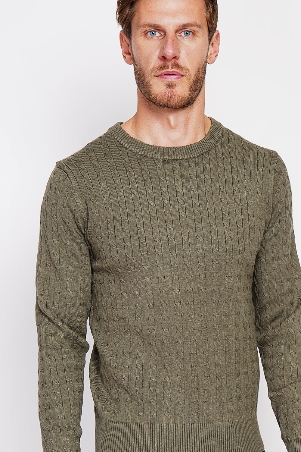 Long Sleeve Twisted Crew Neck Sweater