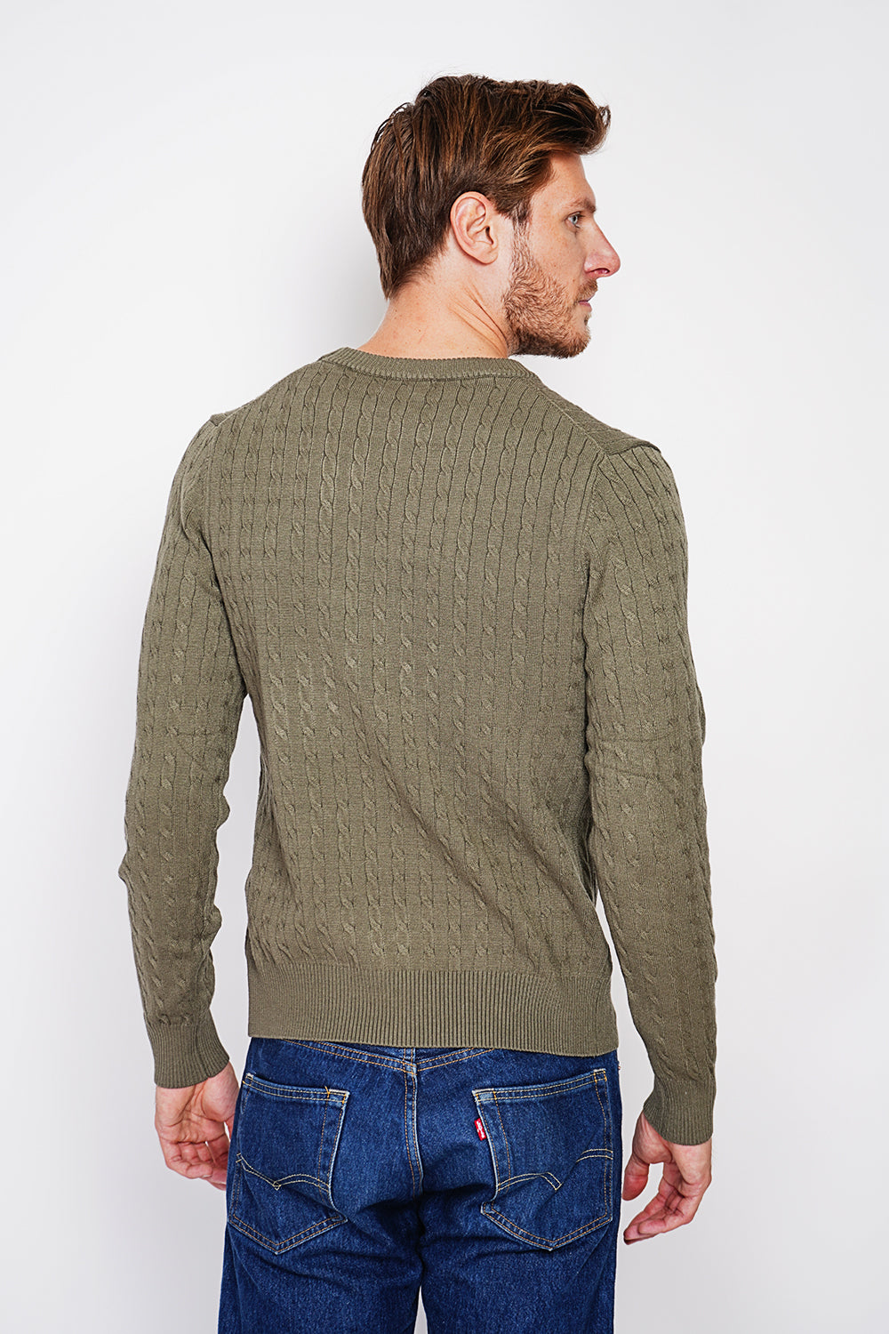 Long Sleeve Twisted Crew Neck Sweater