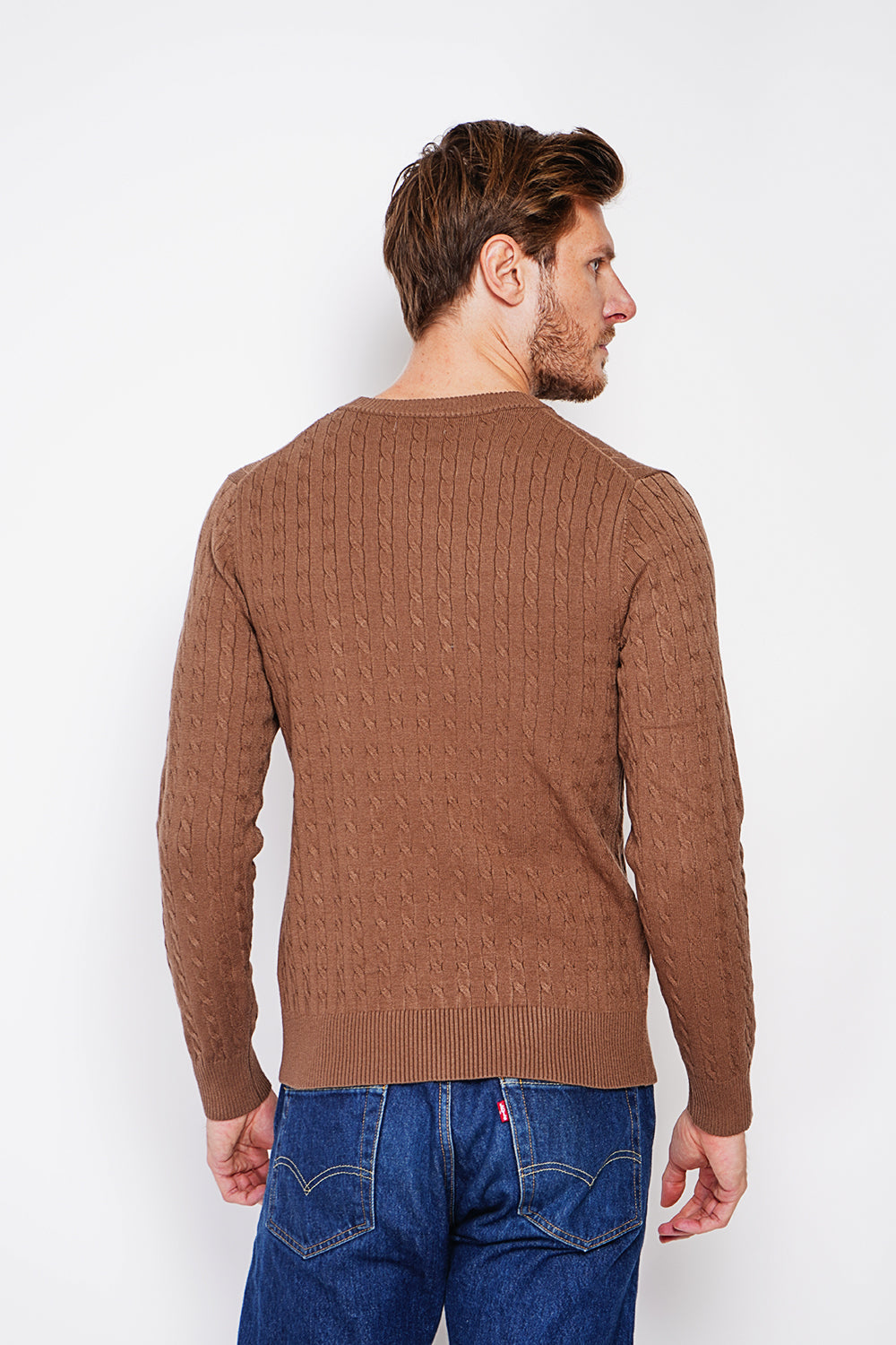 Long Sleeve Twisted Crew Neck Sweater