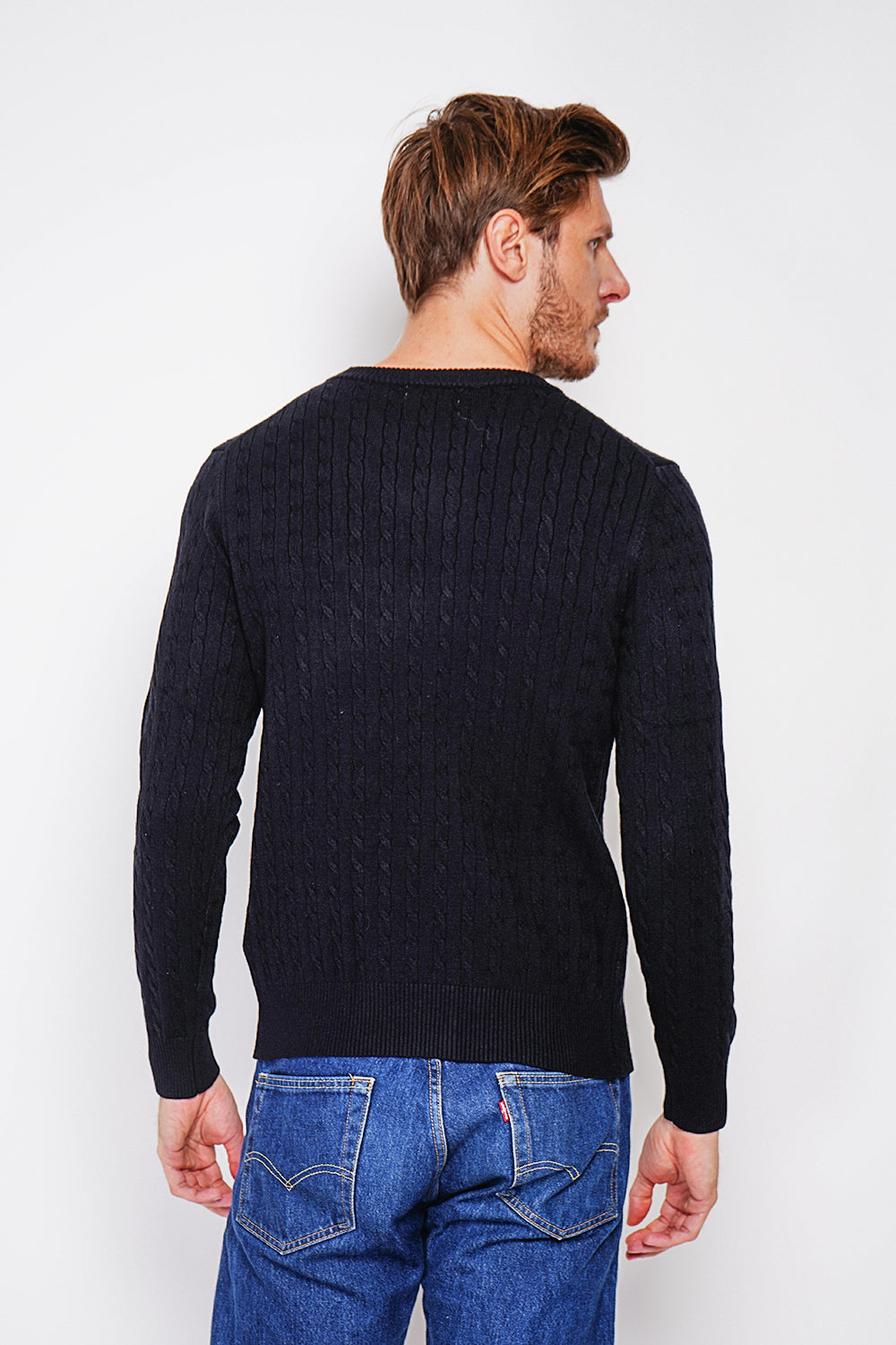 Long Sleeve Twisted Crew Neck Sweater