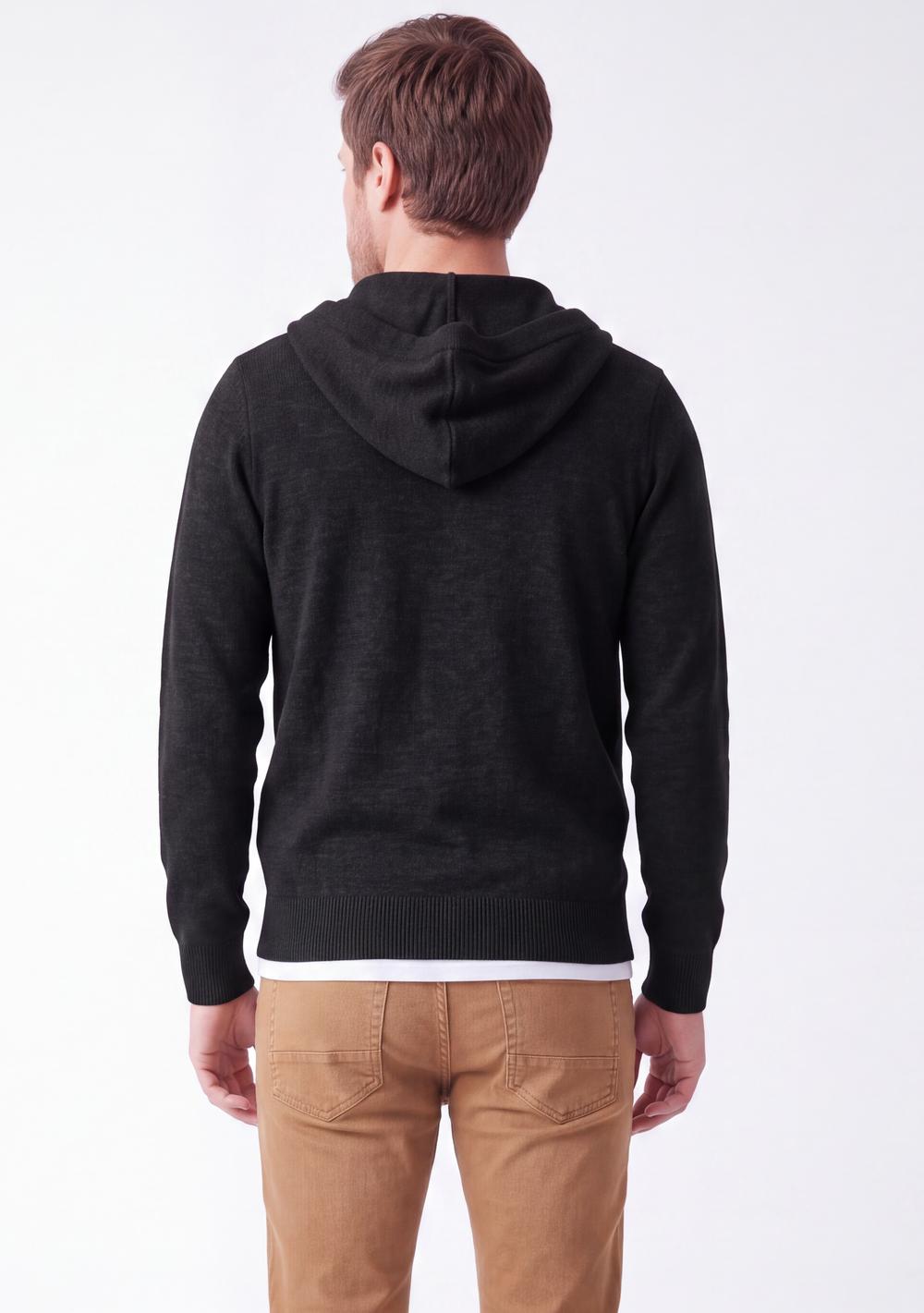 Gilet homme zippé à capuche – Noir – C&Jo