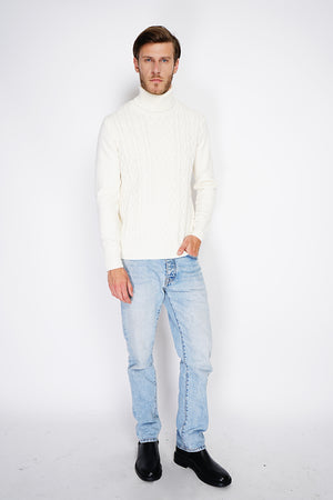 TURTLENECK SWEATER WITH CABLE KNIT