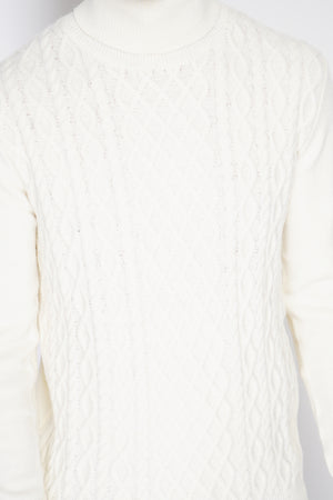 TURTLENECK SWEATER WITH CABLE KNIT