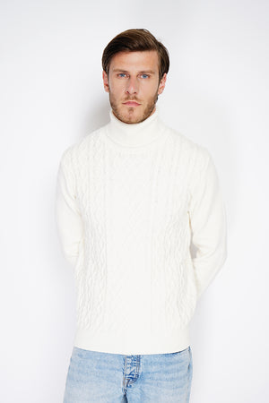 TURTLENECK SWEATER WITH CABLE KNIT