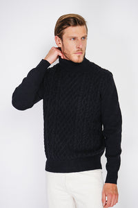 TURTLENECK SWEATER WITH CABLE KNIT