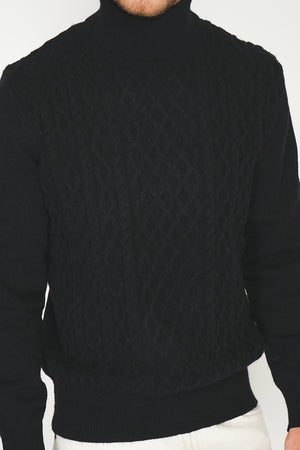 TURTLENECK SWEATER WITH CABLE KNIT