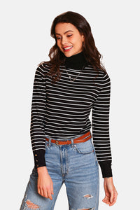 Sailor sweater with turtleneck, cufflinks in long sleeves