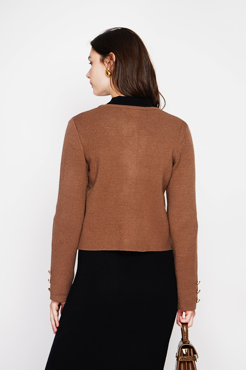 Short fancy buttoned jacket with long sleeve flap