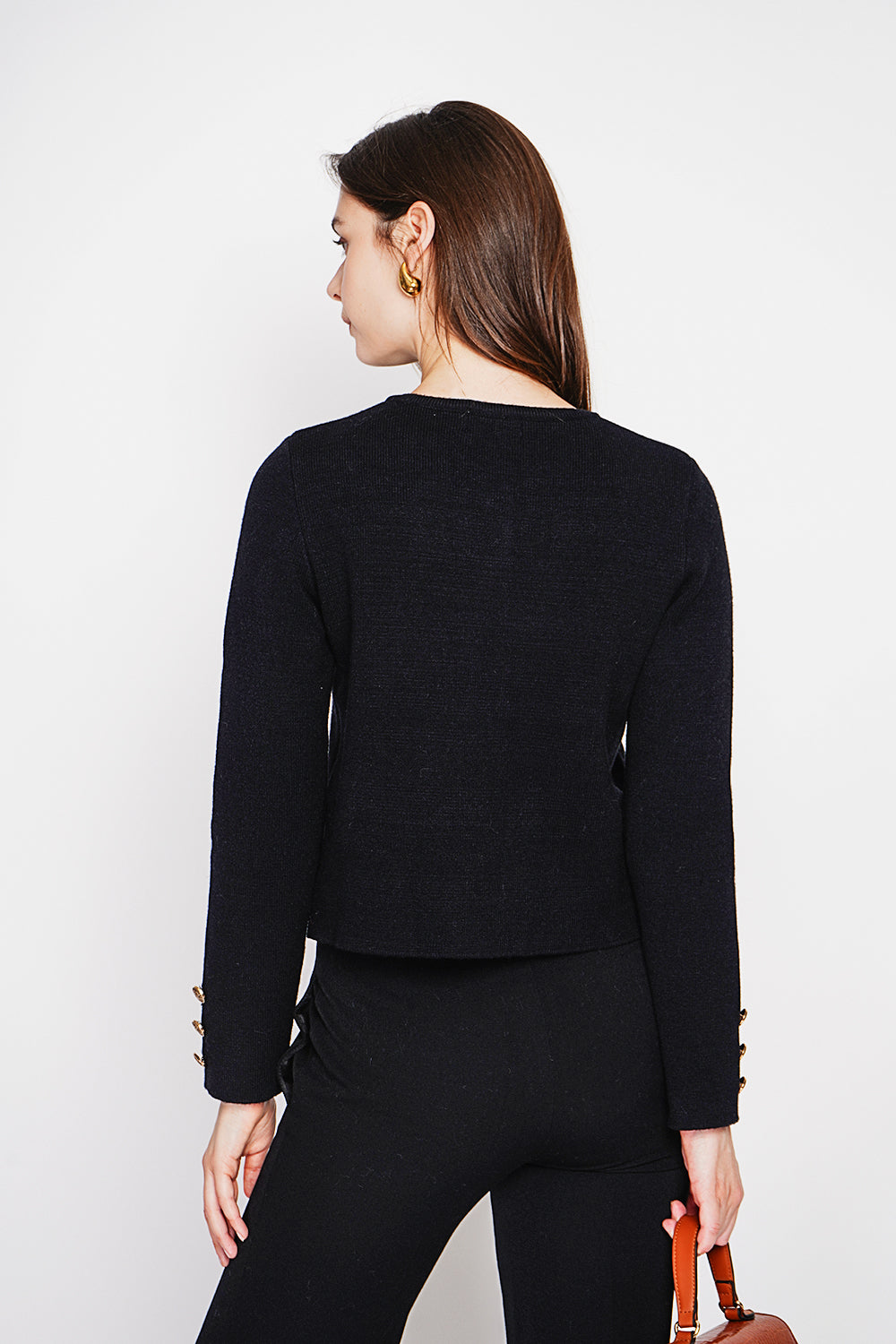 Short fancy buttoned jacket with long sleeve flap