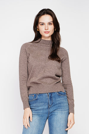 High neck sweater with fancy knit front, oversized cut and long sleeves