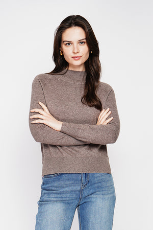 High neck sweater with fancy knit front, oversized cut and long sleeves