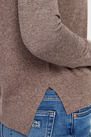 High neck sweater with fancy knit front, oversized cut and long sleeves
