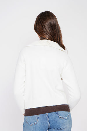 Double collar buttoned front oversized cut long sleeve vest