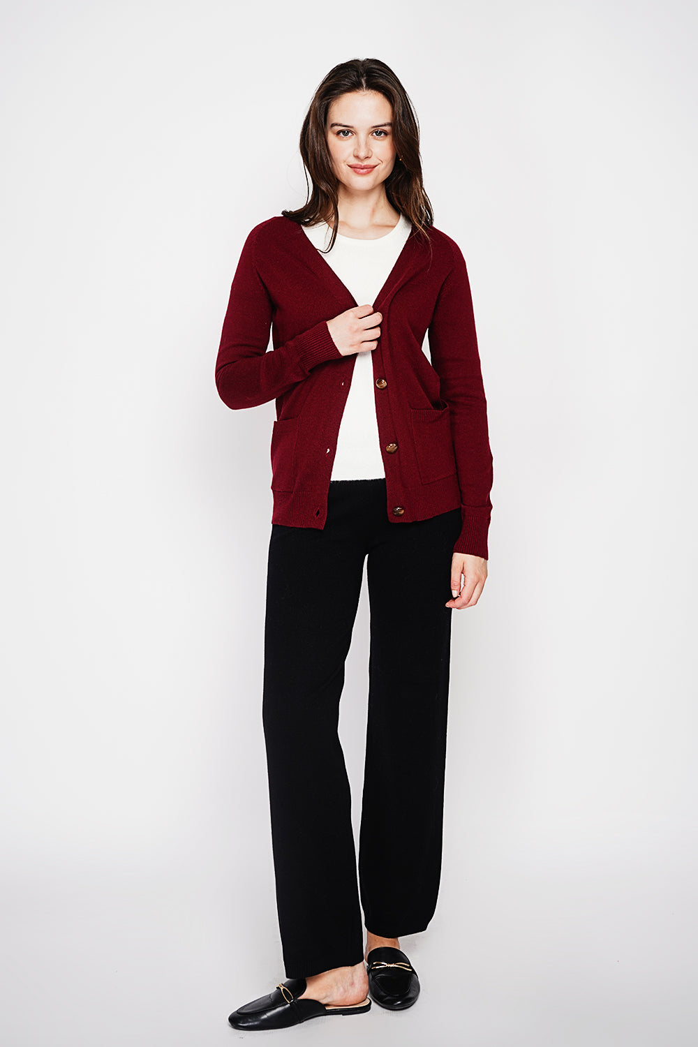 Fancy buttoned v-neck oversized fit vest with long sleeve pockets