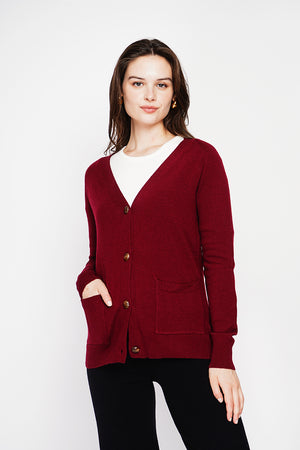 Fancy buttoned v-neck oversized fit vest with long sleeve pockets