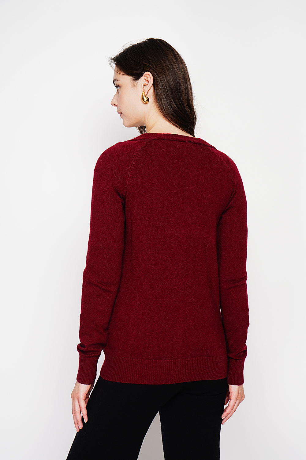 Fancy buttoned v-neck oversized fit vest with long sleeve pockets