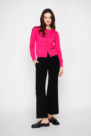 Fancy buttoned crew neck vest with long sleeves