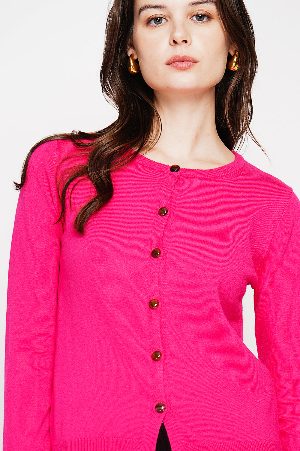 Fancy buttoned crew neck vest with long sleeves